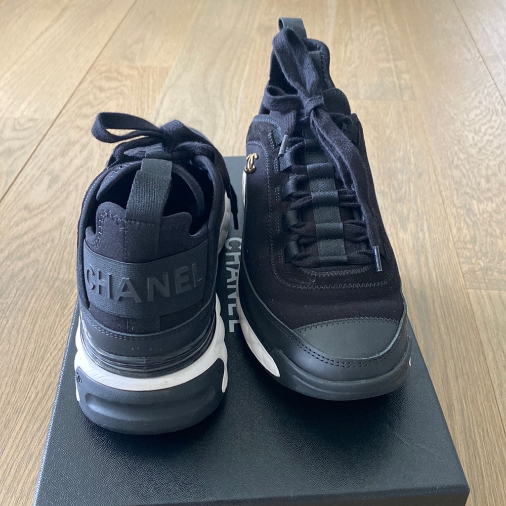Chanel trainers, black, 37.5 retail $1,050